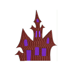 Halloween House Embroidery Design