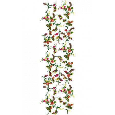 Floral Decorative All Over Embroidery Design