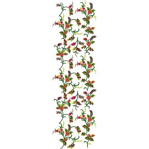 Floral Decorative All Over Embroidery Design