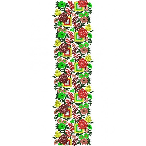 Fabric Tribal Dress Allover Embroidery Design