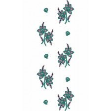 Fresh Blooms Decorate Draped Flower Embroidery 21352