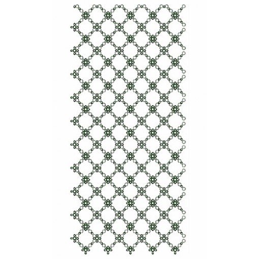 Flower Rhombus All Over Design In Embroidery 23873