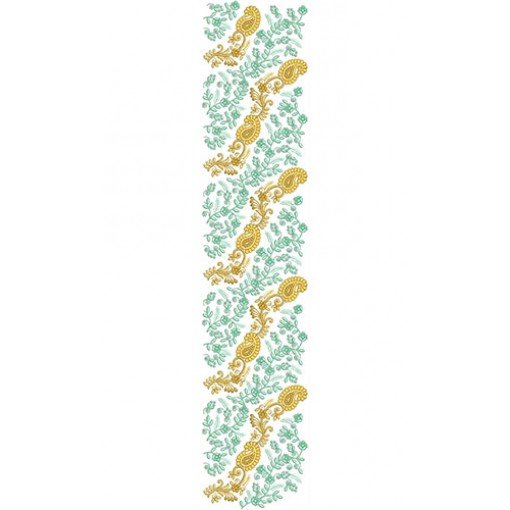 Paisley Floral Embroidery Striped 30010