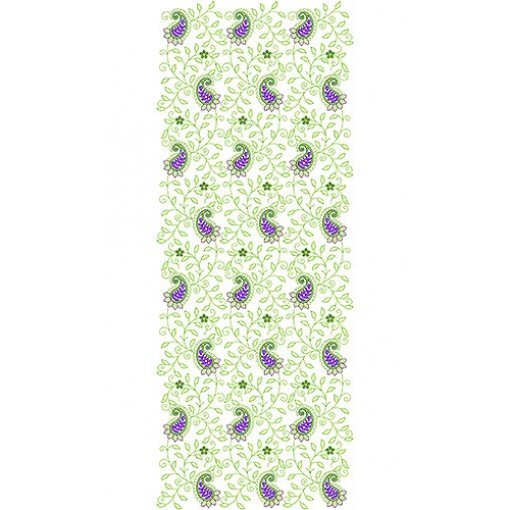 Emerald Green Allover Embroidery Design