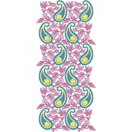 Paisley Patterns Allover Embroidery Design
