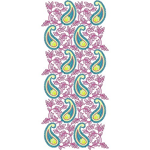 Paisley Patterns Allover Embroidery Design