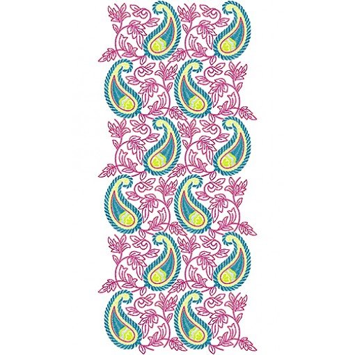 Paisley Patterns Allover Embroidery Design