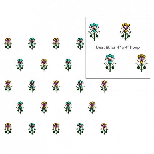 Floral All Over Embroidery Design Floral All Over Embroidery Design