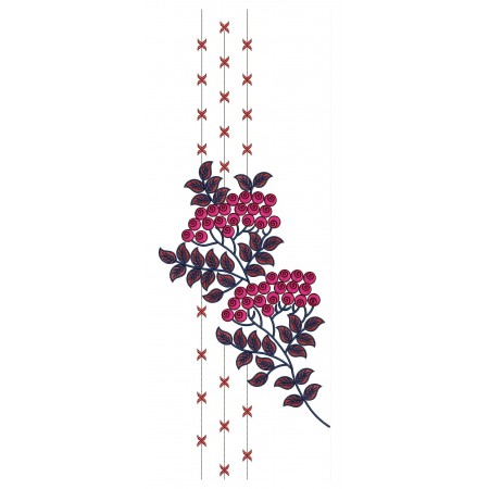 Unique Flower Style Curtain Embroidery Design 25051