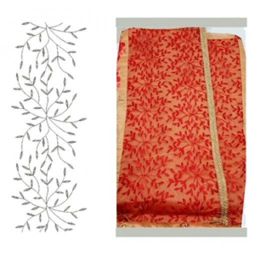 Leaf Branch Chain Stitch All Over Design 23727
