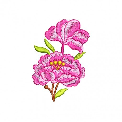 Charming Stylized Rose Embroidery Design (5 Colors) Charming Stylized Rose Embroidery Design (5 Colors)