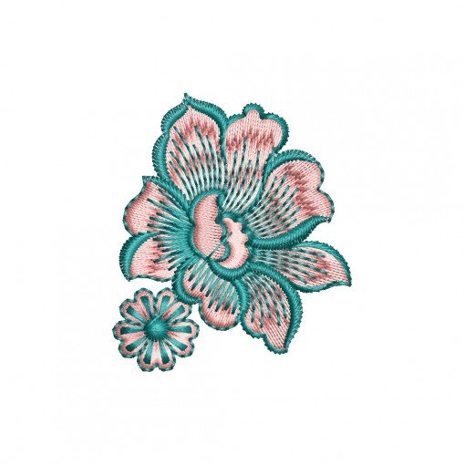 Delicate Peony Applique Embroidery Design (2 Colors, 5.4cm x 4.6cm) Delicate Peony Applique Embroidery Design (2 Colors, 5.4cm x 4.6cm)