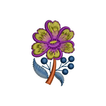Delicate Swirling Red Flowers Embroidery Design