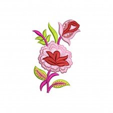 Elegant Punjabi Suit Applique Embroidery Design (4 Colors, 9.2cm x 6cm)