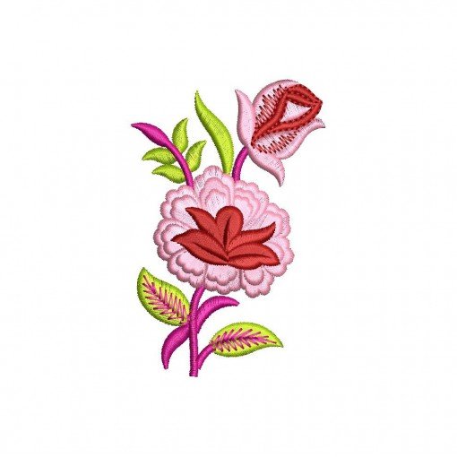  Elegant Punjabi Suit Applique Embroidery Design (4 Colors, 9.2cm x 6cm)