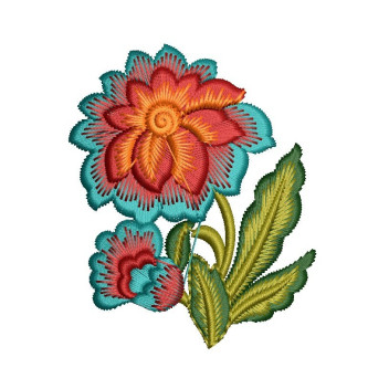 Exquisite Asian Butta Embroidery Design
