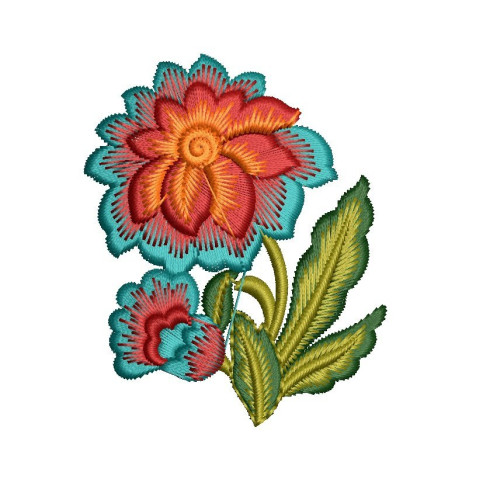 Exquisite Asian Butta Embroidery Design