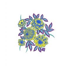 Large Vibrant Botanical Embroidery Design (2 Colors, 18cm x 16.7cm) Large Vibrant Botanical Embroidery Design (2 Colors, 18cm x 16.7cm)