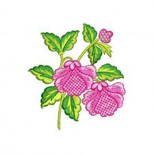 Lush Rose Applique Embroidery Design (4 Colors, 10cm x 8.8cm)