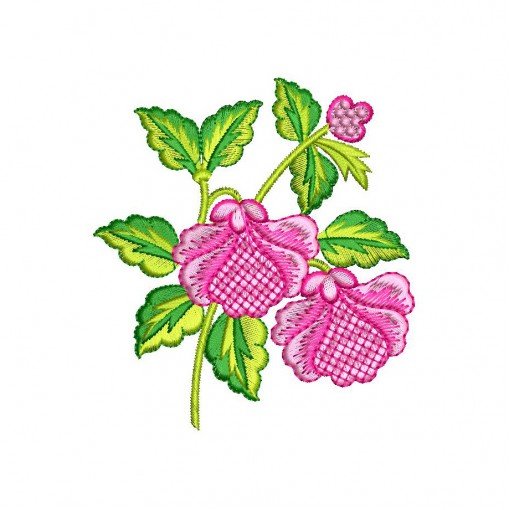 Lush Rose Applique Embroidery Design (4 Colors, 10cm x 8.8cm)