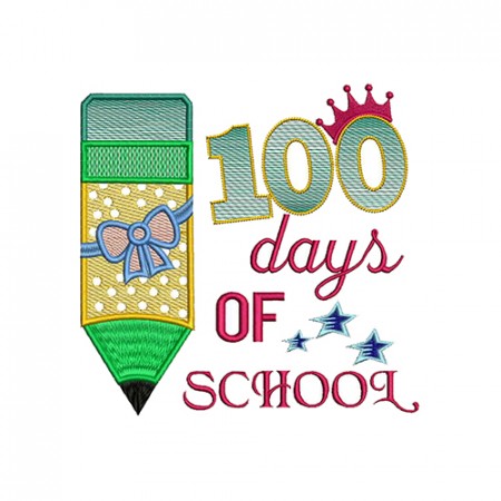 100 Days Of School Embroidery Design