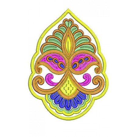 Crown Ornament Style Patch Embroidery Design