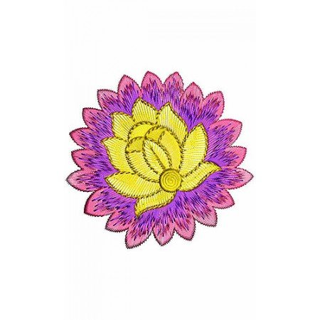 Shaded Floral Embroidery Design