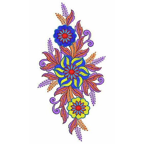 Center Floral Embroidery Design