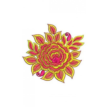 Light Dark Thread Rose Floral Embroidery Design