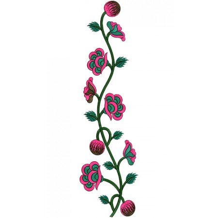 Creative Flower Butta Embroidery Design