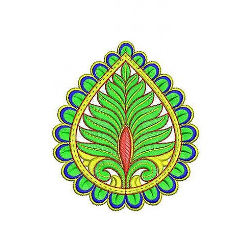 Feather Style Peafowl Embroidery Design