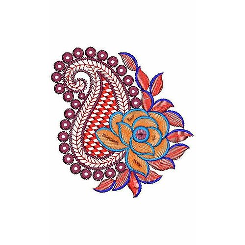 Paisley With Flower Embroidery Patch 1350