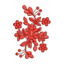 Red Rose Applique Embroidery Design 1352