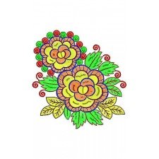 Sharp Shoulder Rib Tunic Applique Embroidery Design