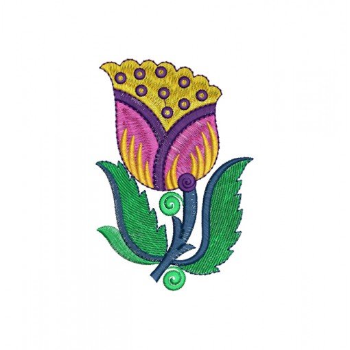 Tulip Embroidery Patch Design