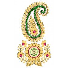 Paisley With Flower Patch Embroidery Design