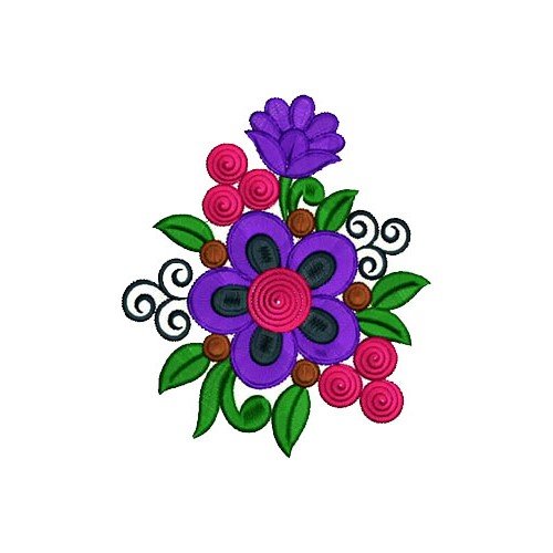 Fantastic Single Computer Embroidery Design For Floral Patch 15251