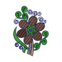 Crown Ornament Style Patch Embroidery Design 15254