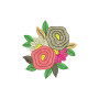 Bold Satin Floral Jalabiya Caftan Patch Design