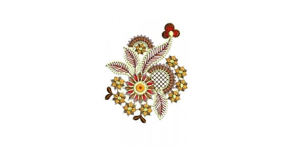 Half Flower Embroidery Design Half Flower Embroidery Design