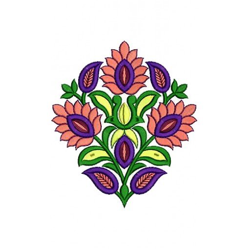Formal Dress Applique Embroidery Design 16459