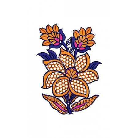 Jacobean Flower Patch Embroidery Design 16623