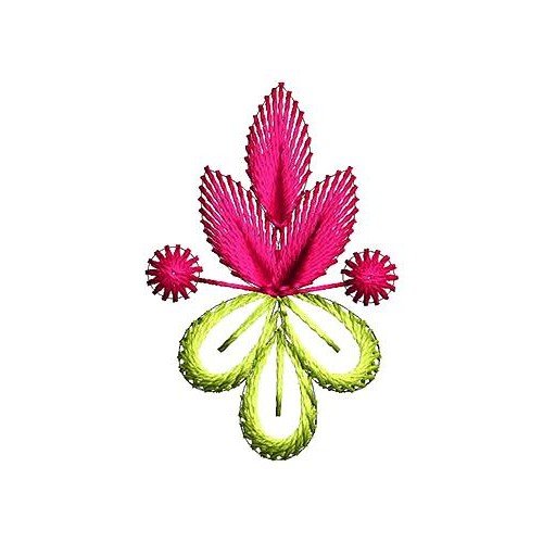 Ornamental Flower Embroidery Design 16628
