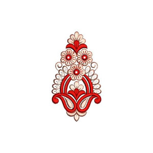 Wool Dress Applique Embroidery Design 16629