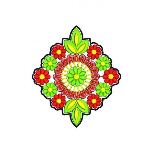 Table Cover Applique Embroidery Design 16709
