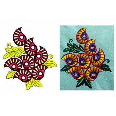 Swirls Applique Embroidery Design 16788