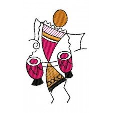 Contemporary Warli Applique Embroidery Design 16932 Contemporary Warli Applique Embroidery Design 16932