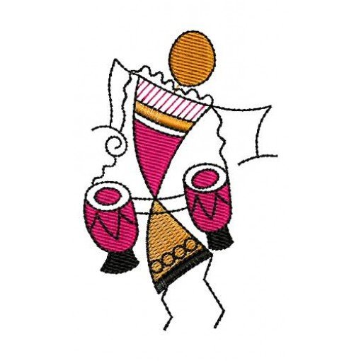 Contemporary Warli Applique Embroidery Design 16932 Contemporary Warli Applique Embroidery Design 16932