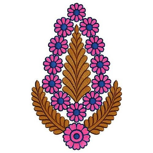 Folk Art Flower Applique Embroidery Design 17019