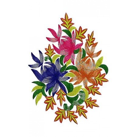 Modern Scribble Flower Applique Design 17020